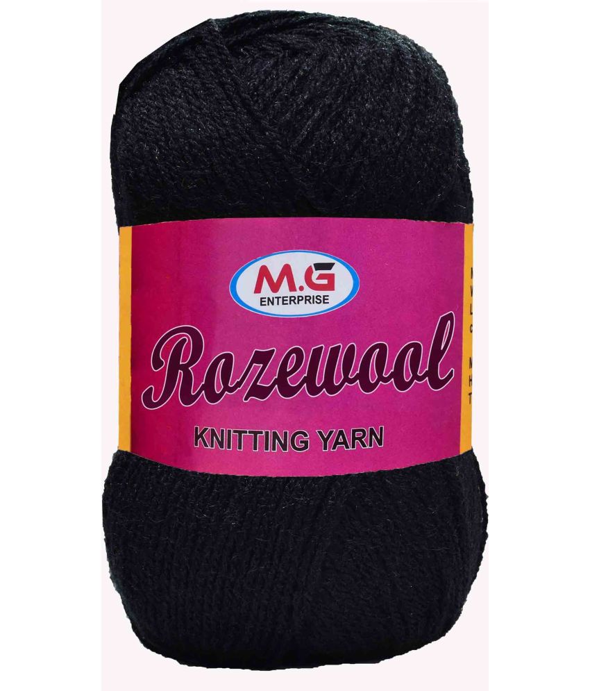     			M.G ENTERRPISE Dropill Black 300 GMS Wool Ball Hand Knitting Wool/Art Craft Soft Fingering Crochet Hook Yarn, Needle Knitting Yarn Thread Dyed