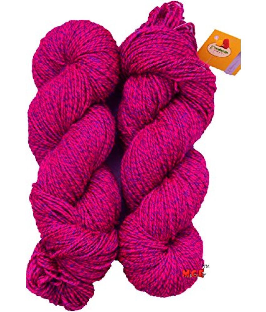     			M.G ENTERRPISE Fusion Ball Hand Knitting Wool/Art Craft Soft Fingering Thread Dyed Crochet Hook Needle Acrylic Yarn (Magenta, 300 gm)