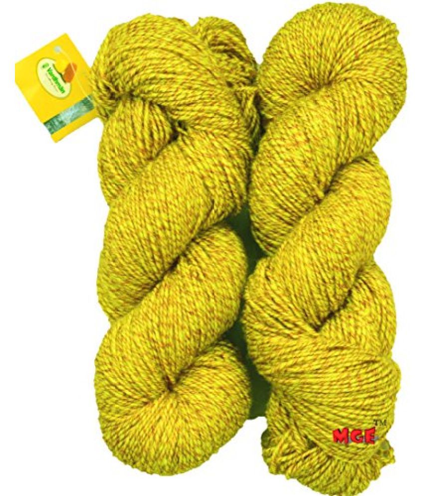     			M.G ENTERRPISE Fusion Ball Hand Knitting Wool/Art Craft Soft Fingering Crochet Hook Thread Dyed Needle Acrylic Yarn (Mustard, 300 gm)