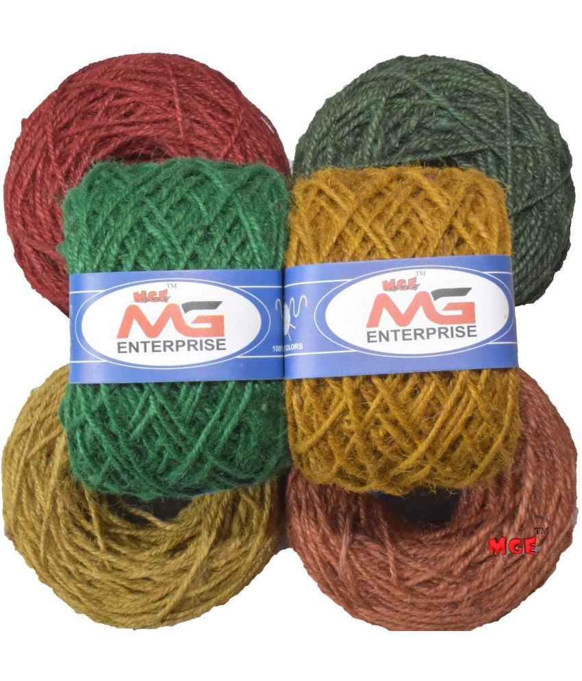     			M.G Enterprise Jute Combo JCD 01 Colour Exclusive Twine Ball Threads String Rope 3 Ply 300 m (6 Colours / 50 m Each) for Creative Decoration