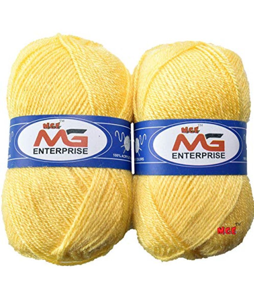     			M.G Enterprise Knitting Yarn Wool, Yellow 400 gm Best Used with Knitting Needles, Crochet Needles Wool Yarn for Knitting