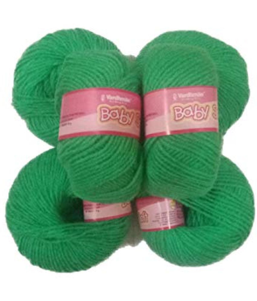     			NTGS Vardhman Baby Soft Wool Hand Knitting Crochet Hook Yarn Shade no.86 See Green 350gm