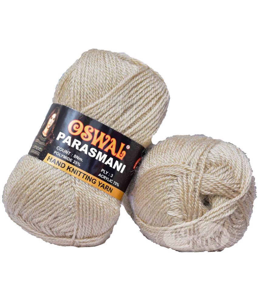     			Oswal 3 Ply Knitting Yarn Wool, Peanut 200 gm Best Used with Knitting Needles, Crochet Needles Wool Yarn for Knitting. by Oswal