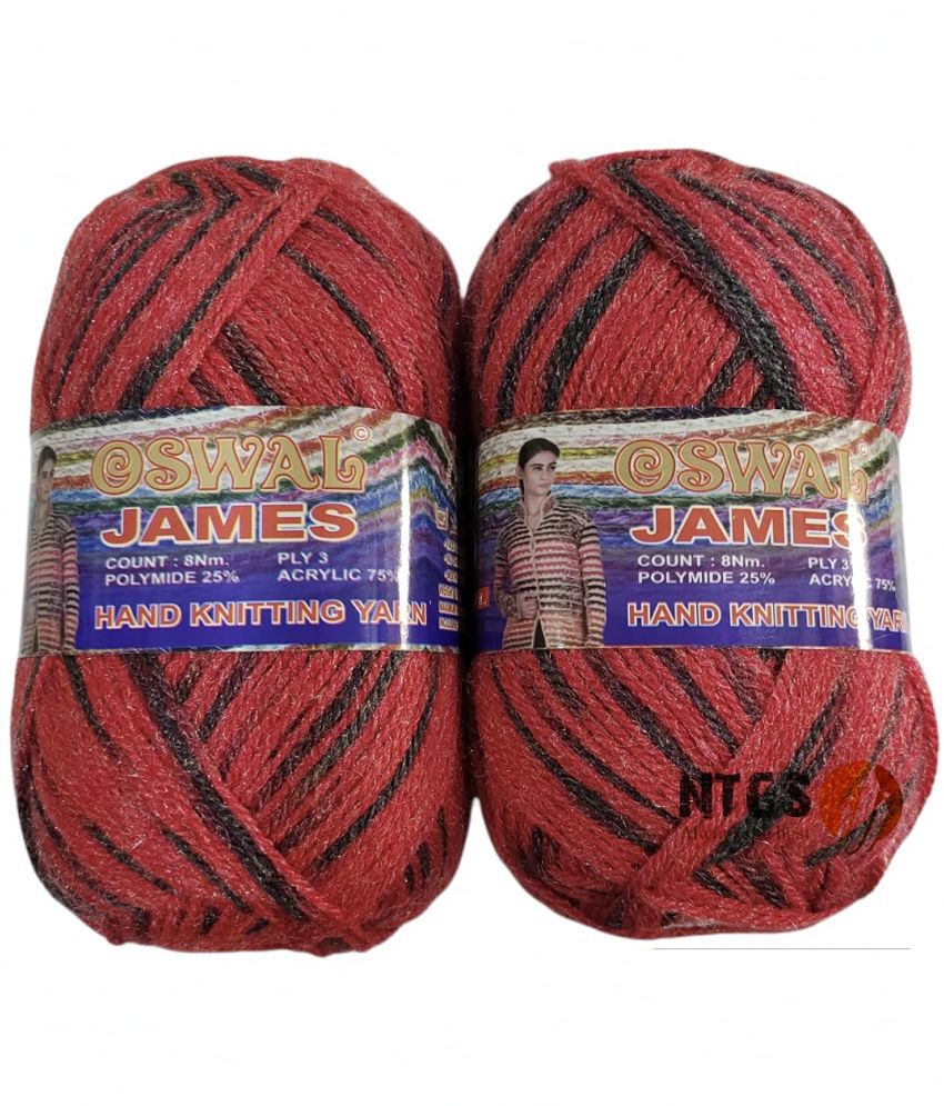     			Oswal James Knitting Yarn 3ply Wool, 200 gm Best Used with Knitting Needles, Crochet Needles Wool Yarn for Knitting. Shade no.22