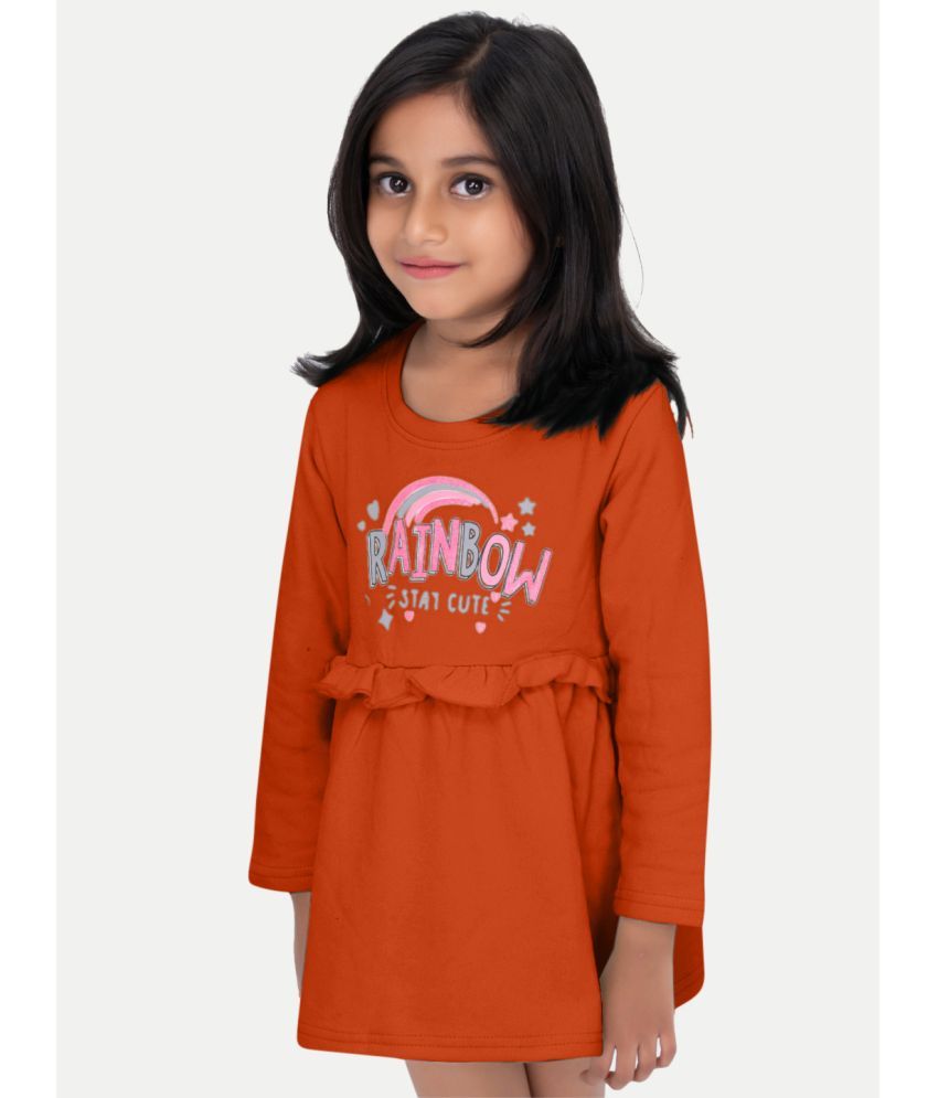     			Radprix Orange Cotton Blend Girls Frock ( Pack of 1 )