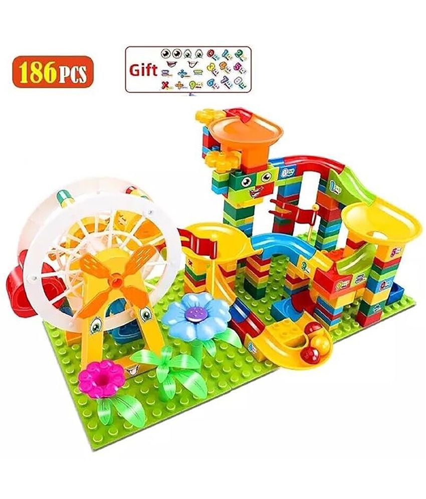     			Rainbow Riders 186 Pcs Brain Boosting Sliding Block Assembly Toy for Kids 3+ Years Plastic Multicolour Educational Fun for Boys & Girls