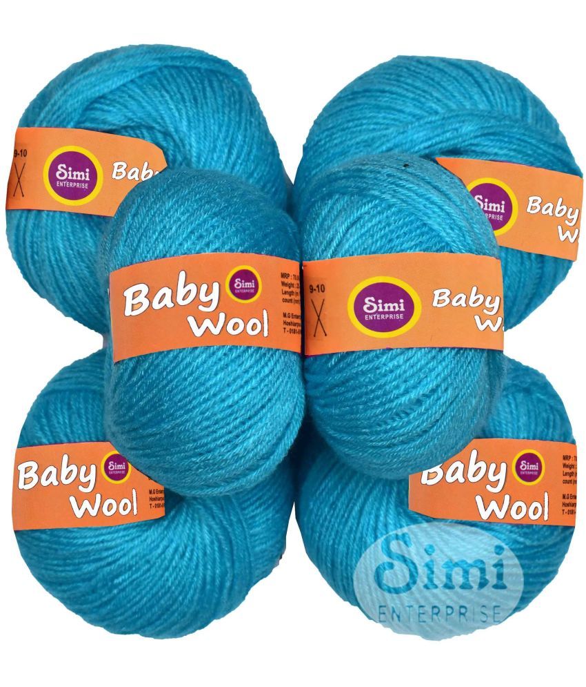     			SIMI ENTERPRISE 100% Acrylic Wool Blue Stone 14 Pc Baby Wool 4 ply Wool Ball Hand Knitting Wool/Art Craft Soft Fingering Crochet Hook Yarn-Art-AAFD