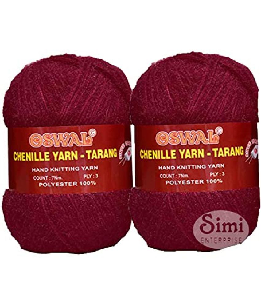     			SIMI ENTERPRISE Oswal 3 Ply Knitting Yarn Wool, Deep Red 600 gm Best Used with Knitting Crochet Needles