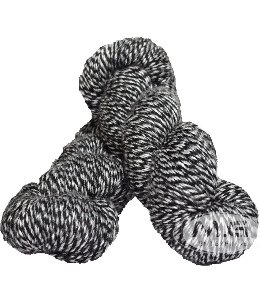     			SIMI ENTERPRISE Zinea Black White 200 GMS Wool Thick Hank Hand Knitting Wool/Art Craft Soft Fingering Crochet Hook Yarn, Needle Knitting Yarn Thread Dyed-JF Art-AJIB