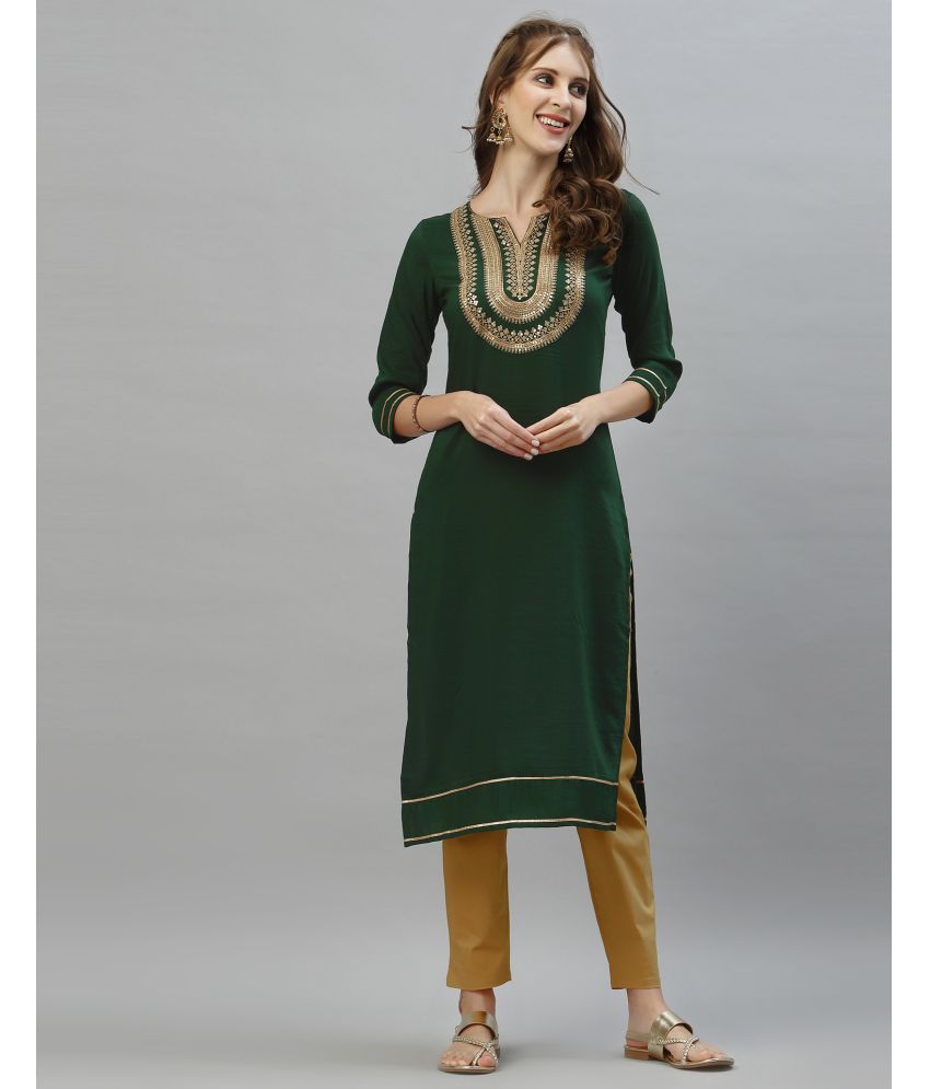     			Skylee Chiffon Embroidered A-line Women's Kurti - Green ( Pack of 1 )