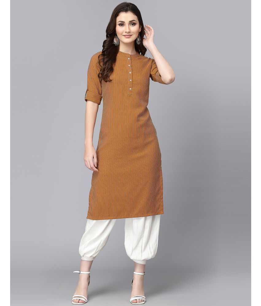     			Skylee Cotton Self Design A-line Women's Kurti - Mustard ( Pack of 1 )