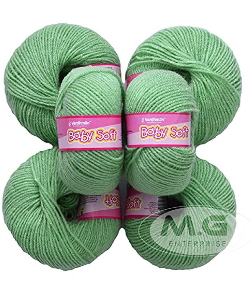     			Vardhman 100% Acrylic Wool Moss 6 Pc Baby Wool 4 ply Wool Ball Hand Knitting Wool/Art Craft Soft Fingering Crochet Hook Yarn- Art-AJJ