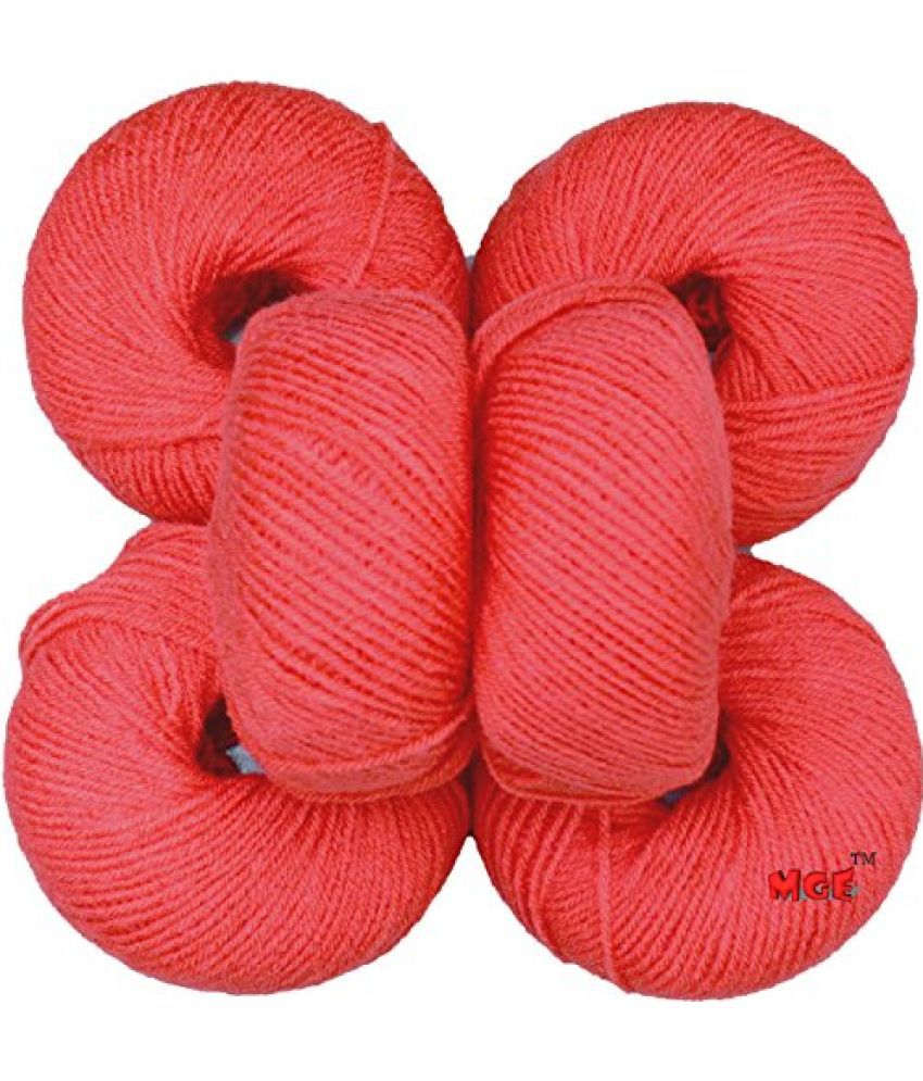     			Vardhman 100% Acrylic Wool Salmon (Pack of 10) Baby Soft Wool Ball Hand Knitting Wool/Art Craft Soft Fingering Crochet Hook Yarn, Needle Knitting Yarn Thread Dyed