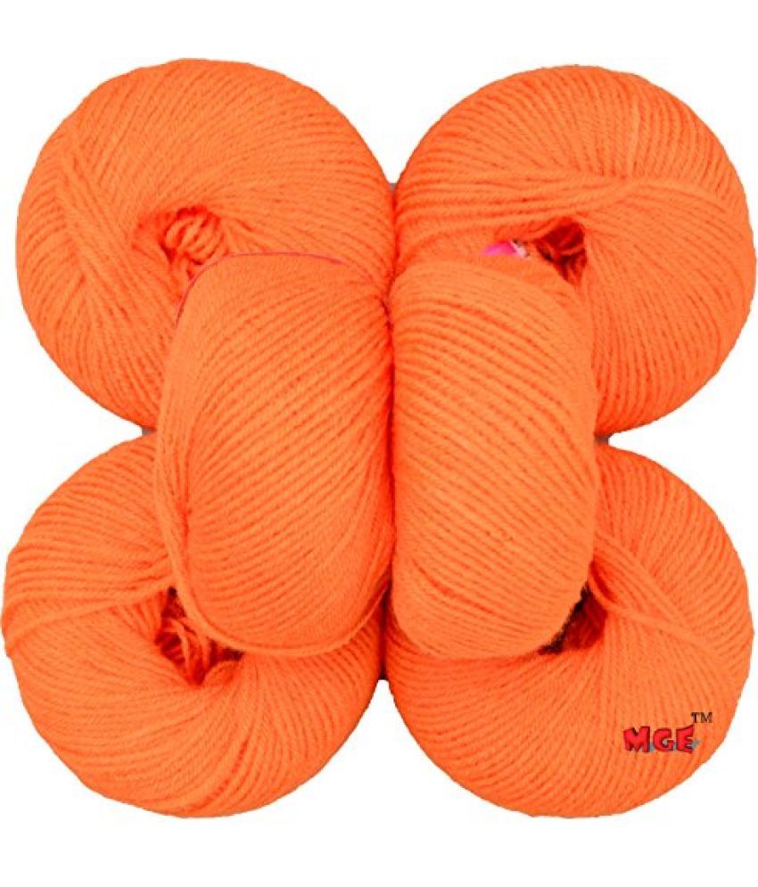     			Vardhman Acrylic Knitting Wool, Pack of 6 (Orange) (Pack of 10)