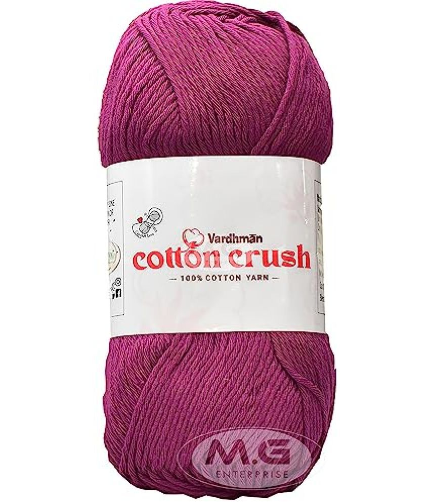     			Vardhman Cotton Crush 8-ply Deep Magenta 600 GMS 100% Cotton Ball Hand Knitting Cotton/Art Craft Soft Fingering Crochet Hook Yarn, Needle Knitting Yarn Thread Dyed-DO Art-AFEG