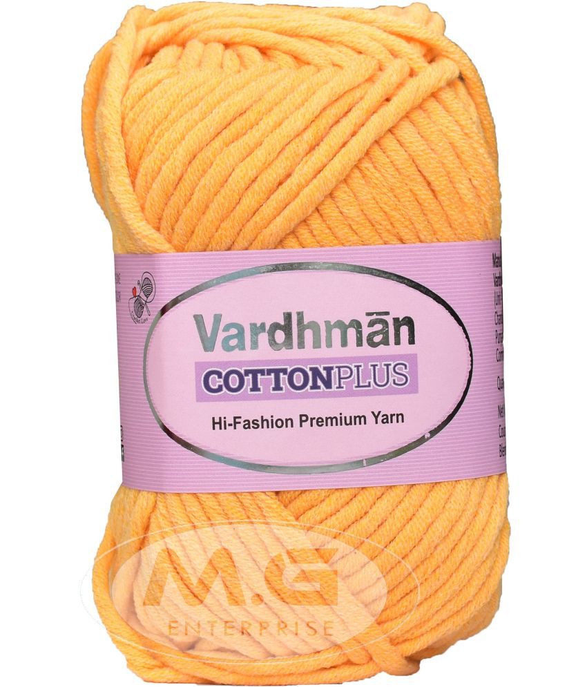     			Vardhman Cotton Plus 16-ply Ladu Pila 400 GMS 51% Cotton, 49% Acrylic Ball Hand Knitting Cotton/Art Craft Soft Fingering Crochet Hook Yarn, Needle Knitting Yarn Thread Dyed- Art-AFCA
