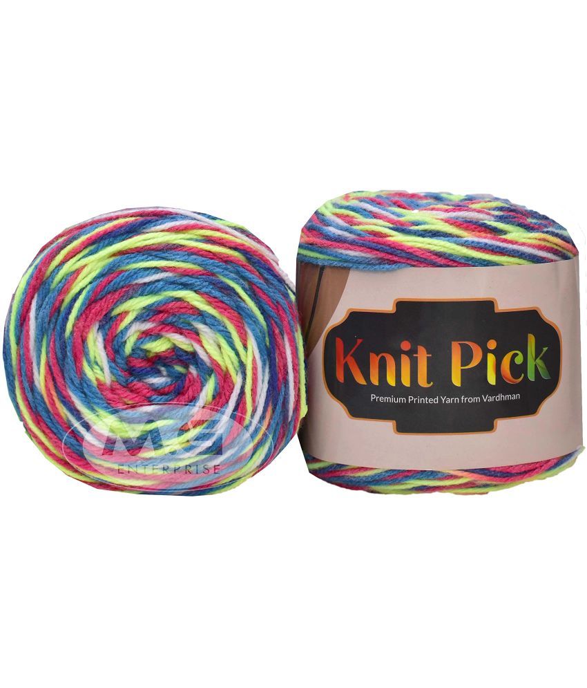     			Vardhman Knit Pick Rainbow 400 GMS Wool Ball Hand Knitting Wool/Art Craft Soft Fingering Crochet Hook Yarn, Needle Knitting Yarn Thread Dyed- Art-ACCF