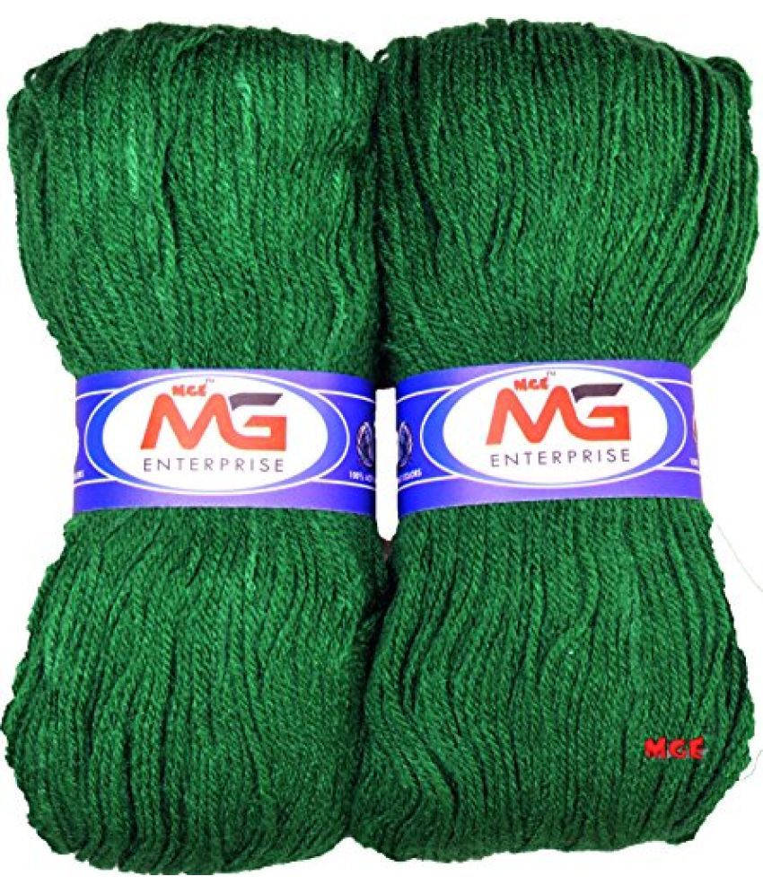     			Vardhman RABIT Excel Leaf Green 300 gm Wool Hank Hand Knitting Wool/Art Craft Soft Fingering Crochet Hook Yarn, Needle Acrylic Knitting Yarn Thread Dyed Vardhmna