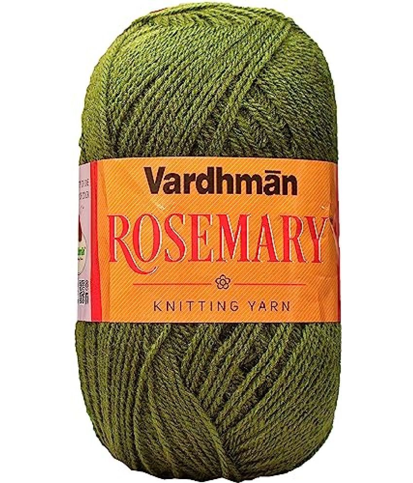     			Vardhman Rosemary Mehndi 400 GMS Wool Ball Hand Knitting Wool/Art Craft Soft Fingering Crochet Hook Yarn, Needle Knitting Yarn Thread Dyed-an Art-AFED