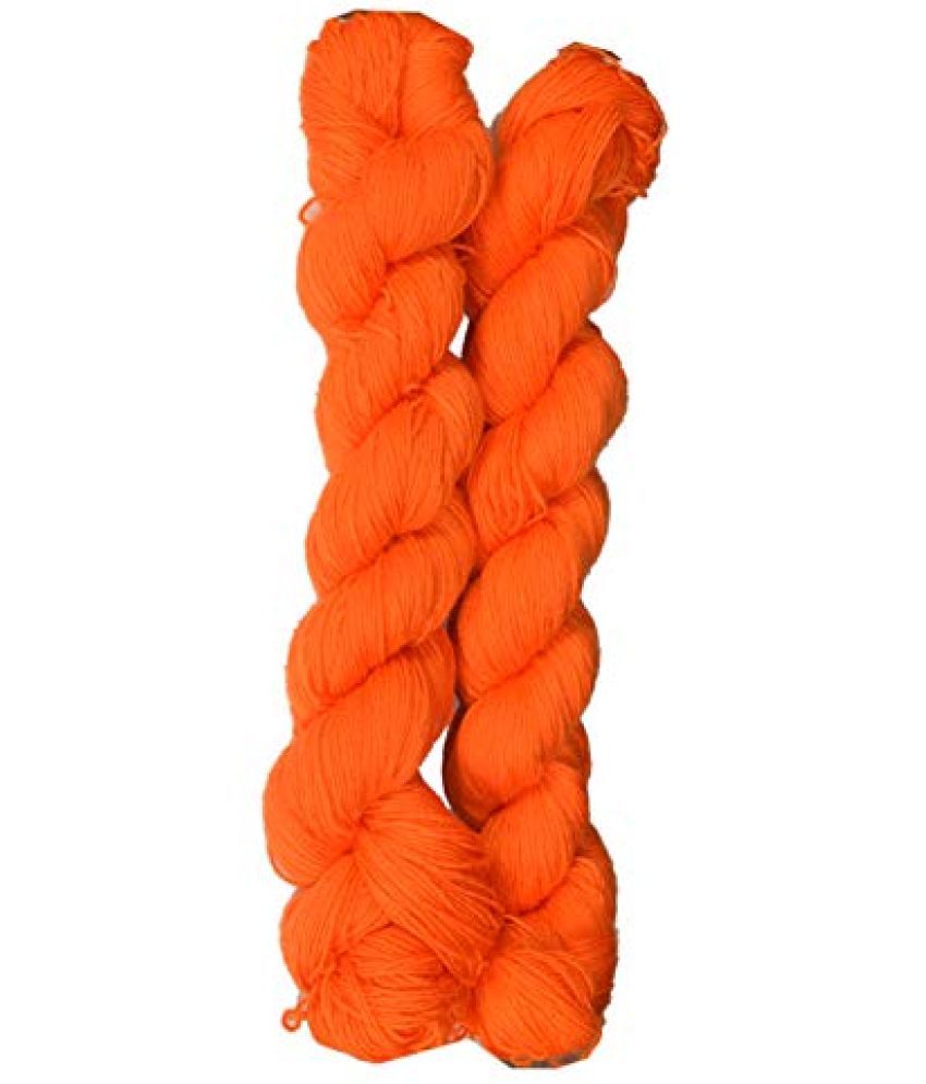     			WOA Fashions Lovable Acrylic Hand Knitting Yarn (Orange) (Hanks-170gms)
