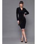 Miss Chase Polyester Solid Above Knee Women's Bodycon Dress - Black ( Pack of 1 )