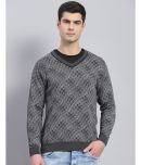 Monte Carlo Woollen Blend V-Neck Men's Full Sleeves Pullover Sweater - Grey ( Pack of 1 )