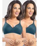 Sonari Pack of 2 Polyester Non Padded Women's T-Shirt Bra ( Blue ) jiyablueblue