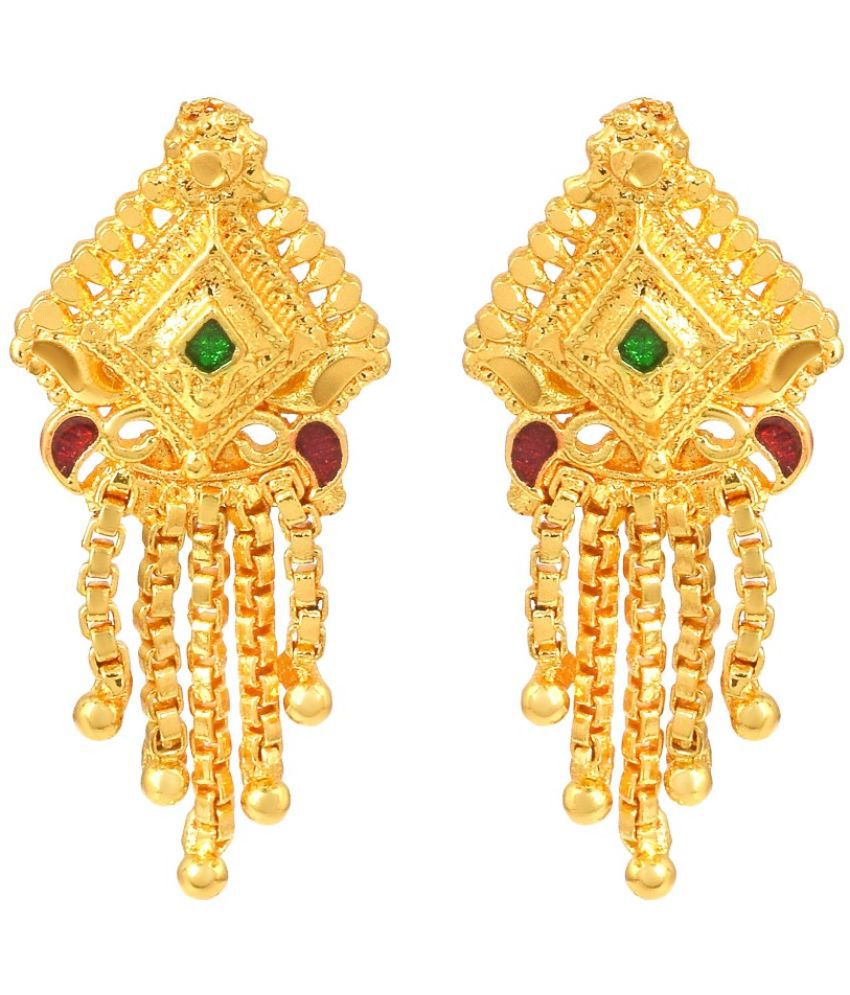     			ADMIER Golden Drop Earrings ( Pack of 1 )