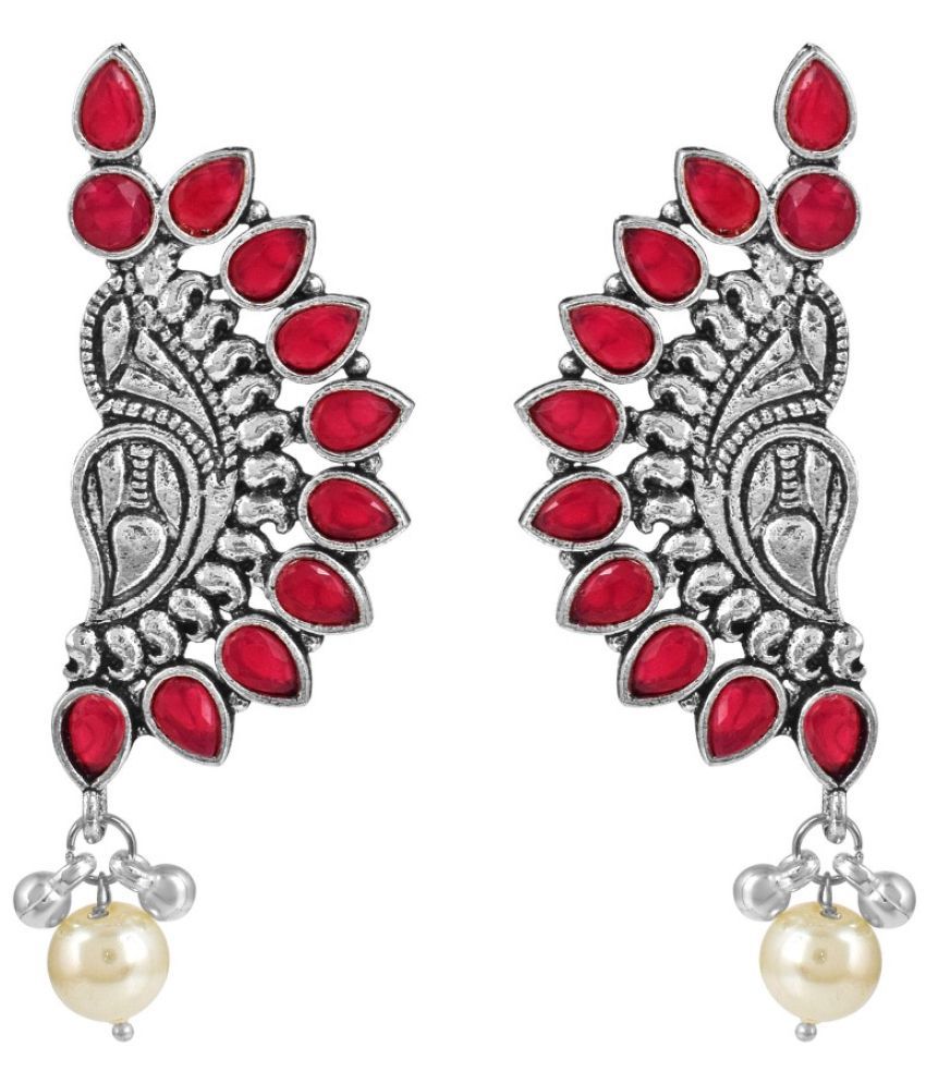     			ADMIER Red Danglers Earrings ( Pack of 1 )