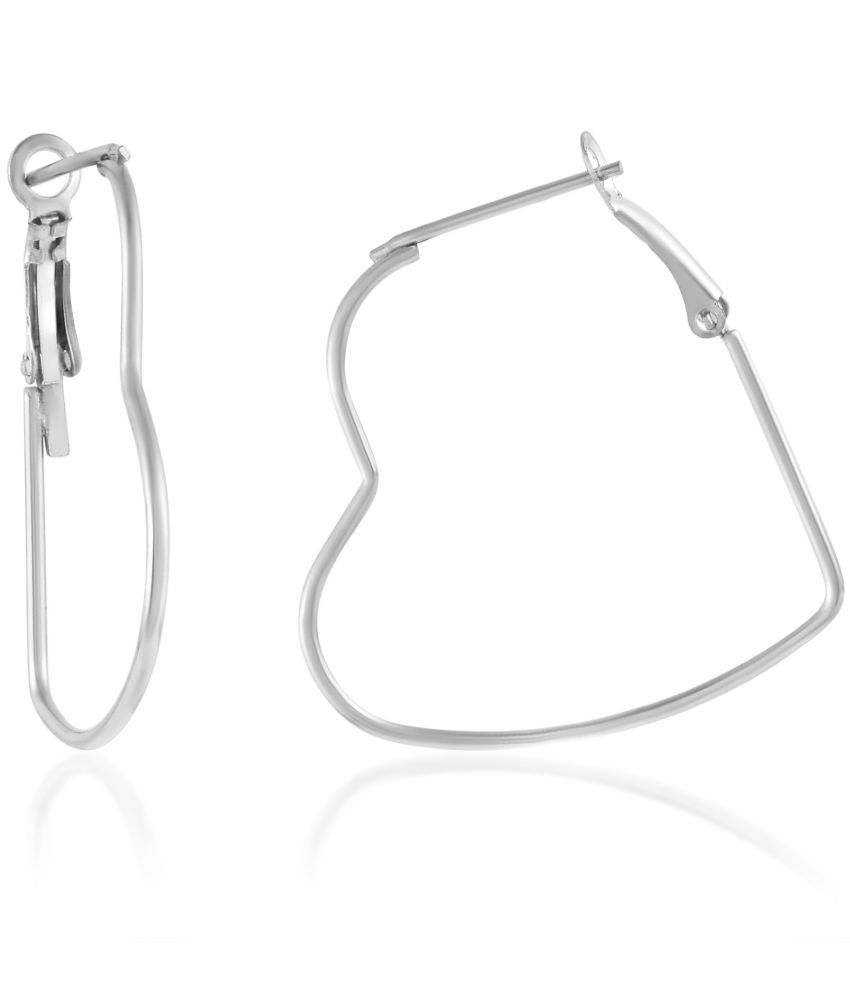     			ADMIER Silver Hoops Earrings ( Pack of 1 )