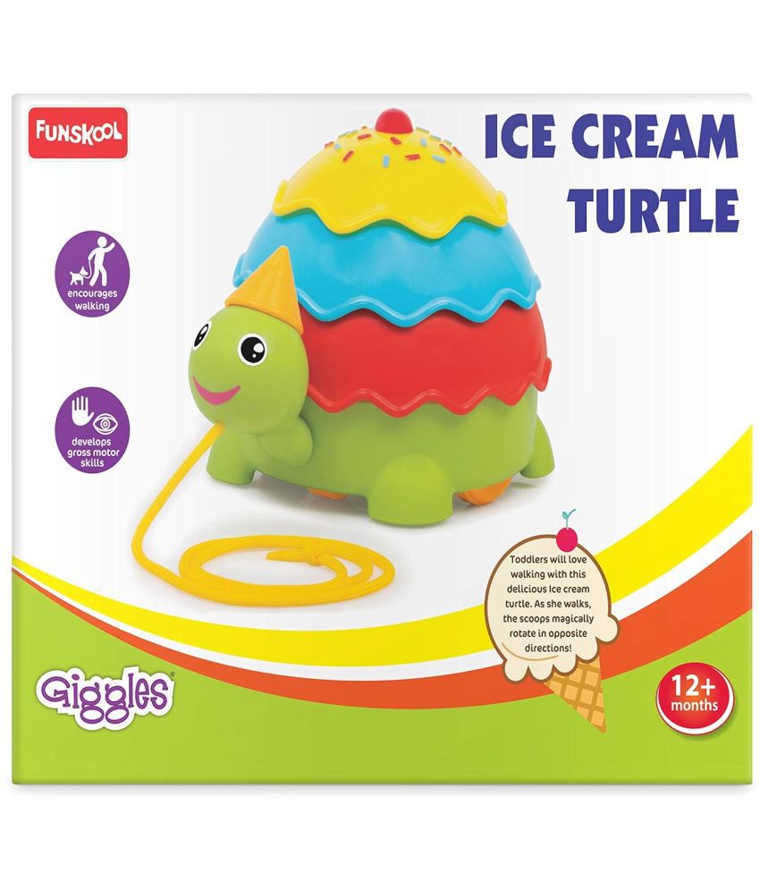     			Funskool Icecream Turtle, Pull Along Toy for Toddlers, Multicolour, Encourages walking, 12 Months & above