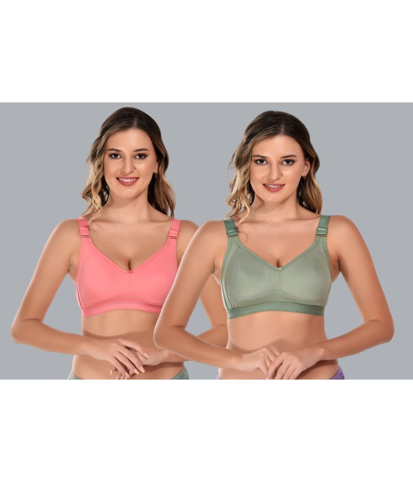     			Viral Girl Pack of 2 Cotton Non Padded Women's T-Shirt Bra ( Peach ) VM-DAYNA-PEACH-PISTA