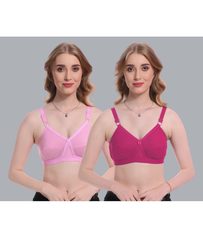     			Viral Girl Pack of 2 Cotton Non Padded Women's T-Shirt Bra ( Peach ) SD-ENORA-BABYPINK-RANI