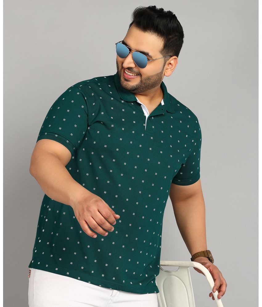     			XFOX Cotton Blend Regular Fit Printed Half Sleeves Men's Polo T Shirt - Green ( Pack of 1 )