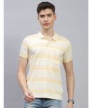 Monte Carlo Cotton Blend Regular Fit Striped Half Sleeves Men's Polo T Shirt - Yellow ( Pack of 1 )