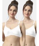 Sonari Pack of 2 Cotton Non Padded Women's Everyday Bra ( White ) albelawhitewhite