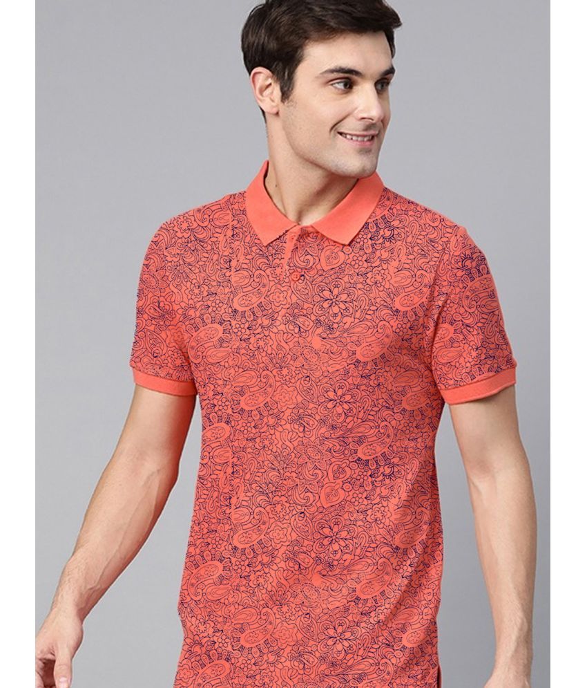     			ADORATE Cotton Blend Regular Fit Printed Half Sleeves Men's Polo T Shirt - Rose Gold ( Pack of 1 )