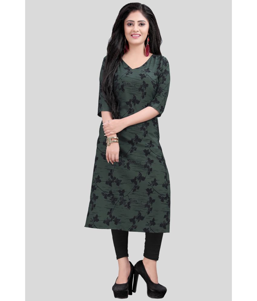     			DSK STUDIO Crepe Printed Straight Women's Kurti - Green ( Pack of 1 )