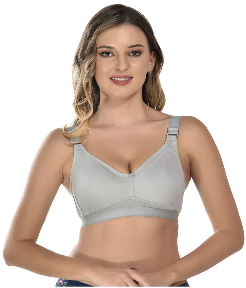     			Elina Light Grey Cotton Non Padded Women's T-Shirt Bra ( Pack of 1 )