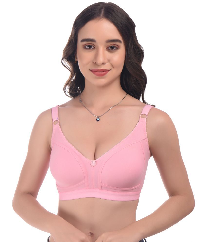     			Elina Pink Cotton Non Padded Women's Everyday Bra ( Pack of 1 )