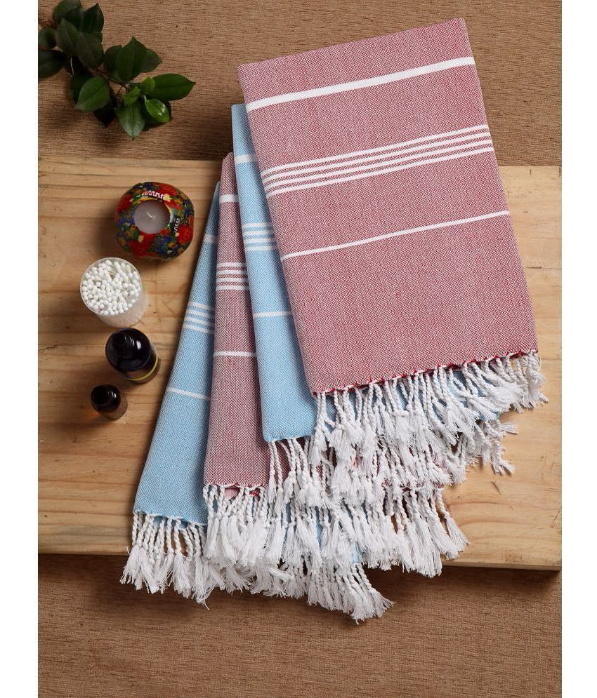     			Klotthe Cotton Striped Below 300 -GSM Bath Towel ( Pack of 4 ) - Multicolor