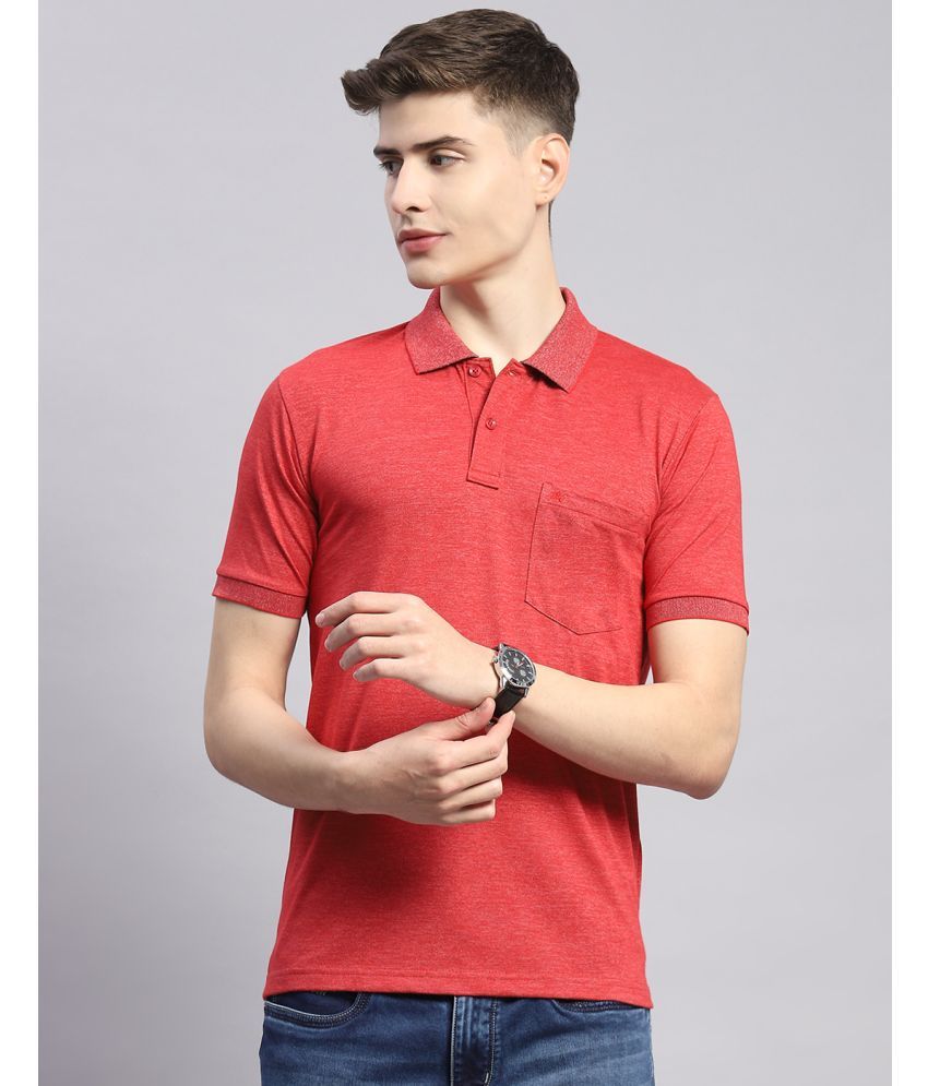     			Monte Carlo Cotton Blend Regular Fit Solid Half Sleeves Men's Polo T Shirt - Red ( Pack of 1 )