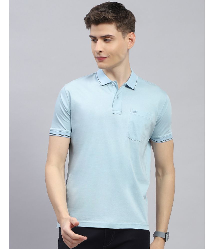     			Monte Carlo Cotton Blend Regular Fit Solid Half Sleeves Men's Polo T Shirt - Light Blue ( Pack of 1 )