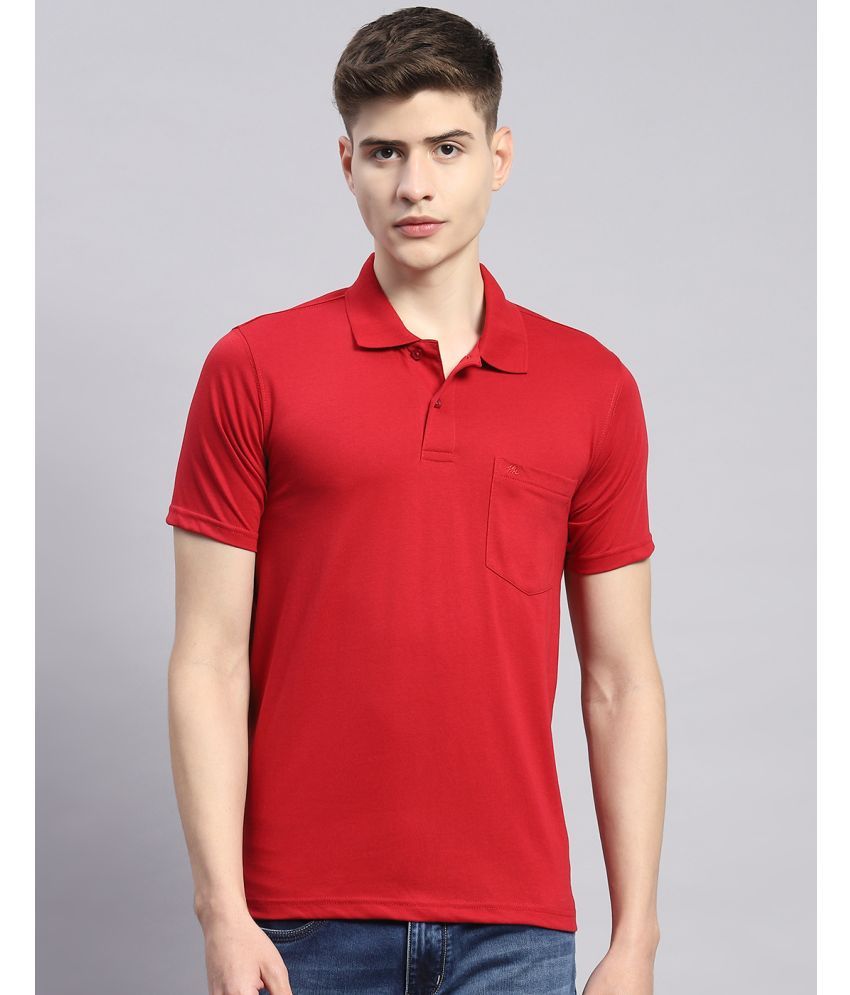     			Monte Carlo Pack of 1 Cotton Blend Regular Fit Solid Half Sleeves Men's Polo T Shirt ( Red )