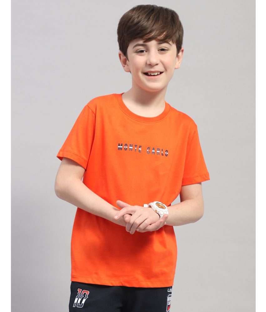     			Monte Carlo Orange Cotton Boy's T-Shirt ( Pack of 1 )