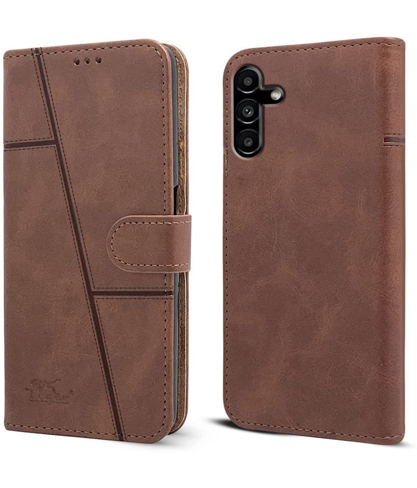    			NBOX Brown Flip Cover Artificial Leather Compatible For Samsung Galaxy A25 5G ( Pack of 1 )