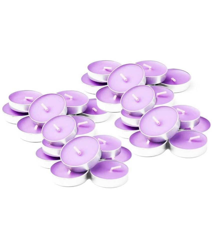     			Puremazing Purple Lavender Wax Tea Light Candle 8 cm ( Pack of 2 )