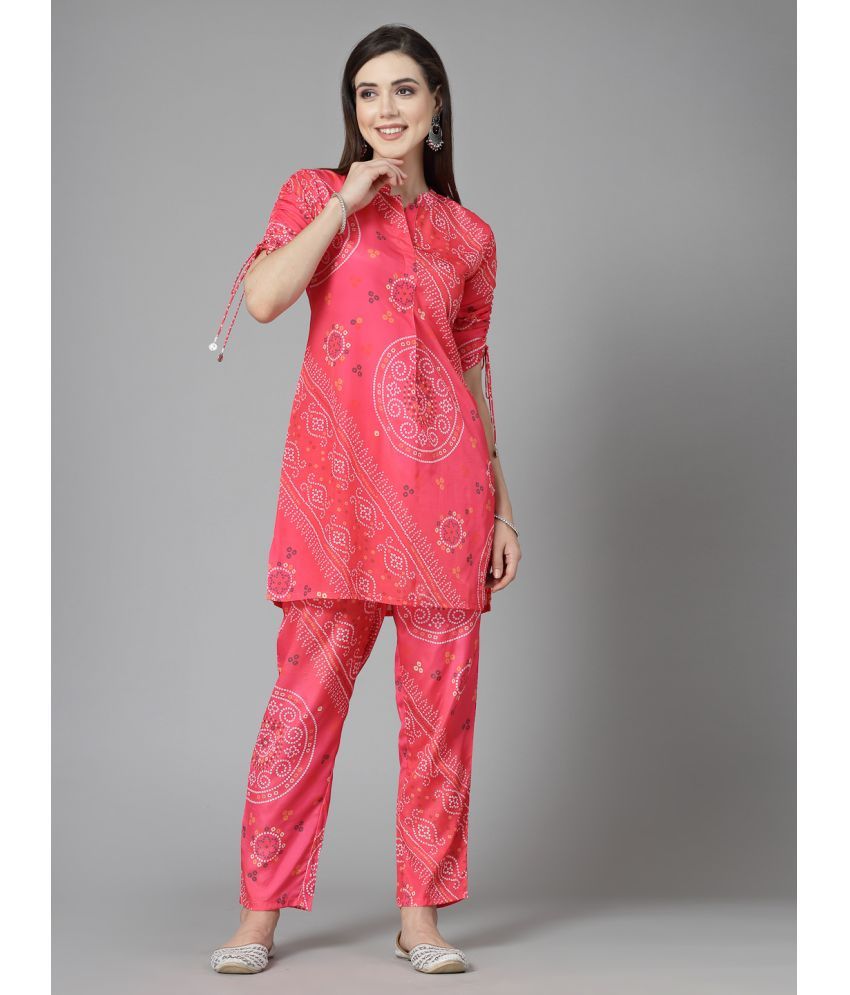     			Stylum Pink Printed Pant Top Set