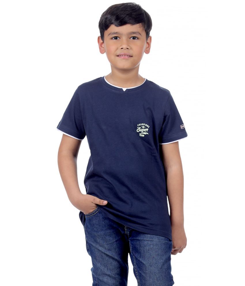     			3PIN Navy Blue Cotton Boy's T-Shirt ( Pack of 1 )