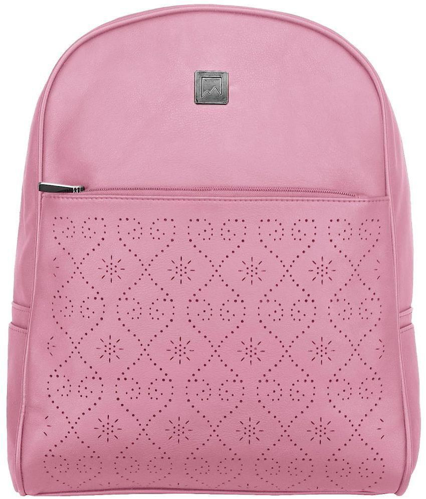     			ABMBPL-007PINK Pink Leatherite Backpack ( 11 Ltrs )